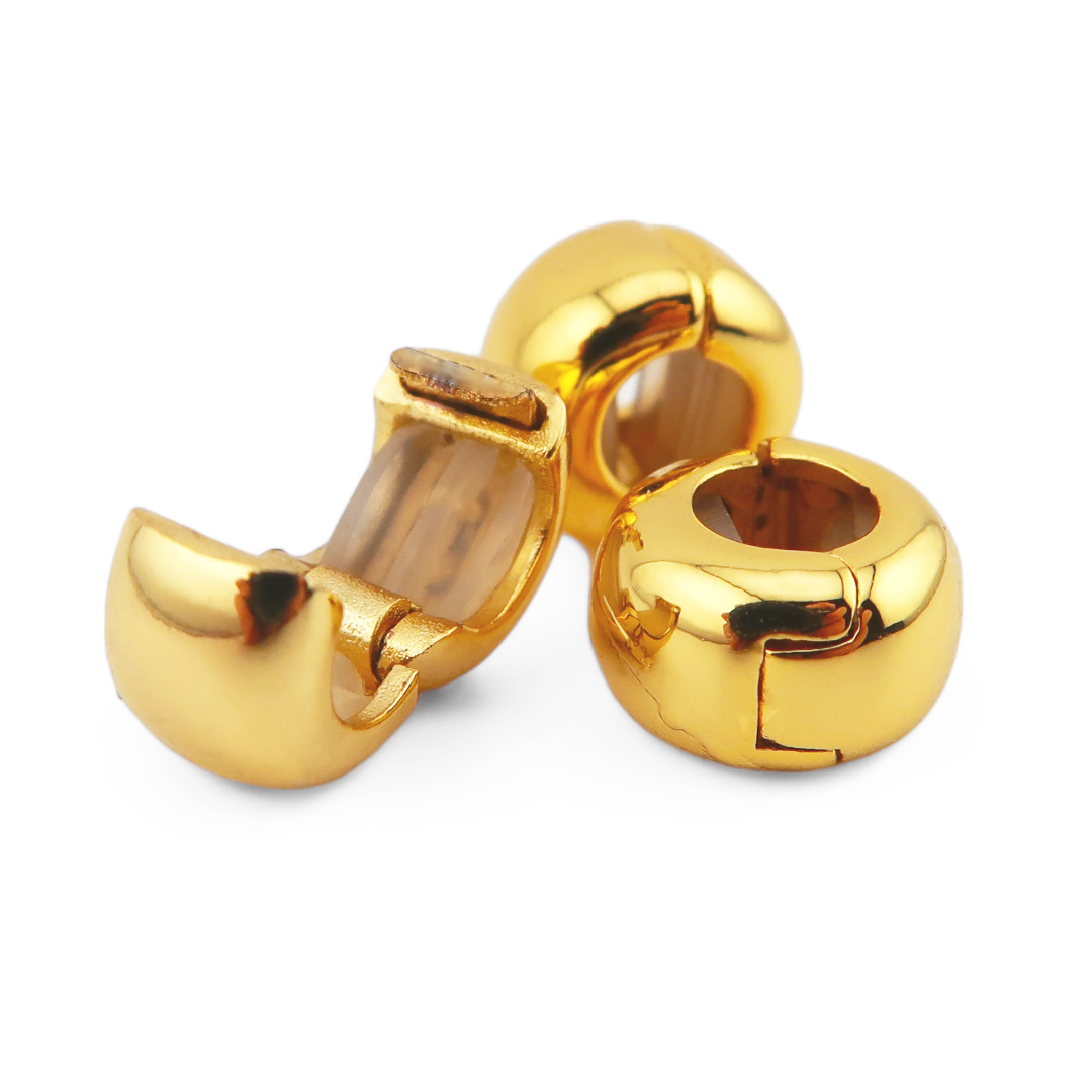 Gold Donut Hair Beads (Set of 3 Beads)