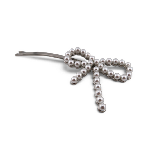 White Pearl Bow Pin