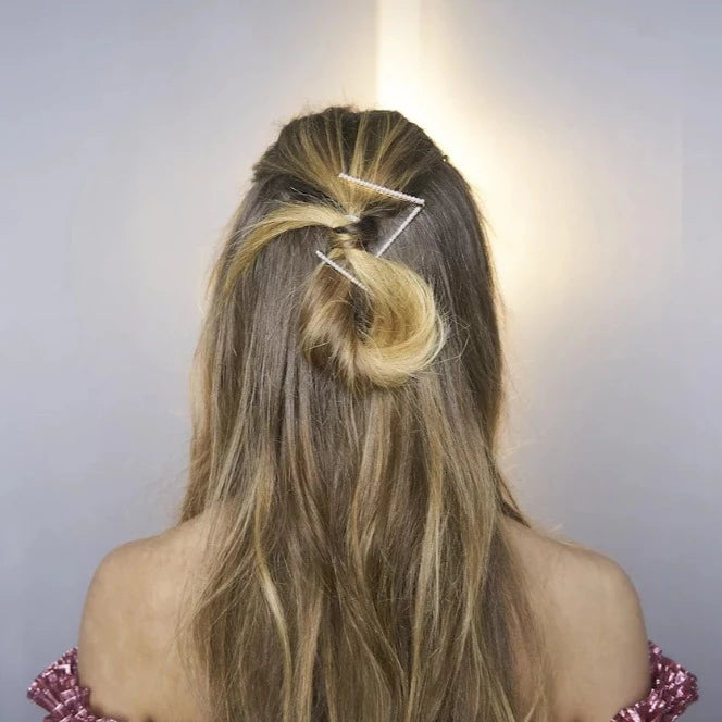 Gold & Pearl Hair Pin - Long