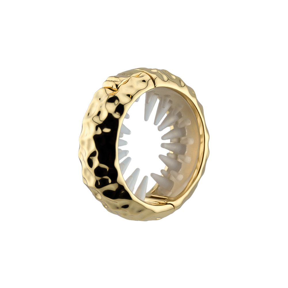 KELA Ponytail Halo Hair Clip Ponytail Holder in gold with hammered texture and white non-slip silicone grip inside