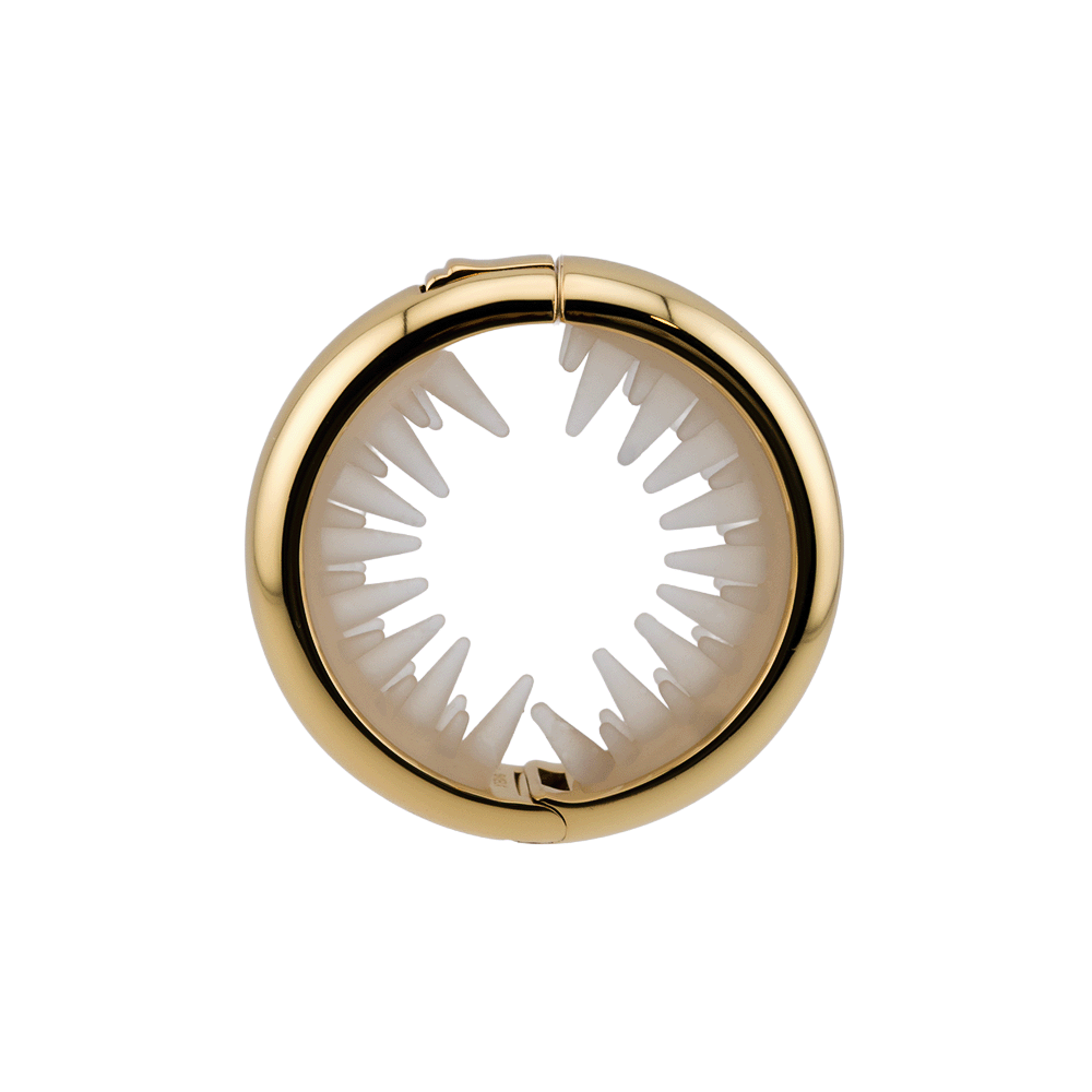 KELA Ponytail Halo Hair Clip Ponytail Holder in polished gold with silicone non-slip inner teeth for secure grip