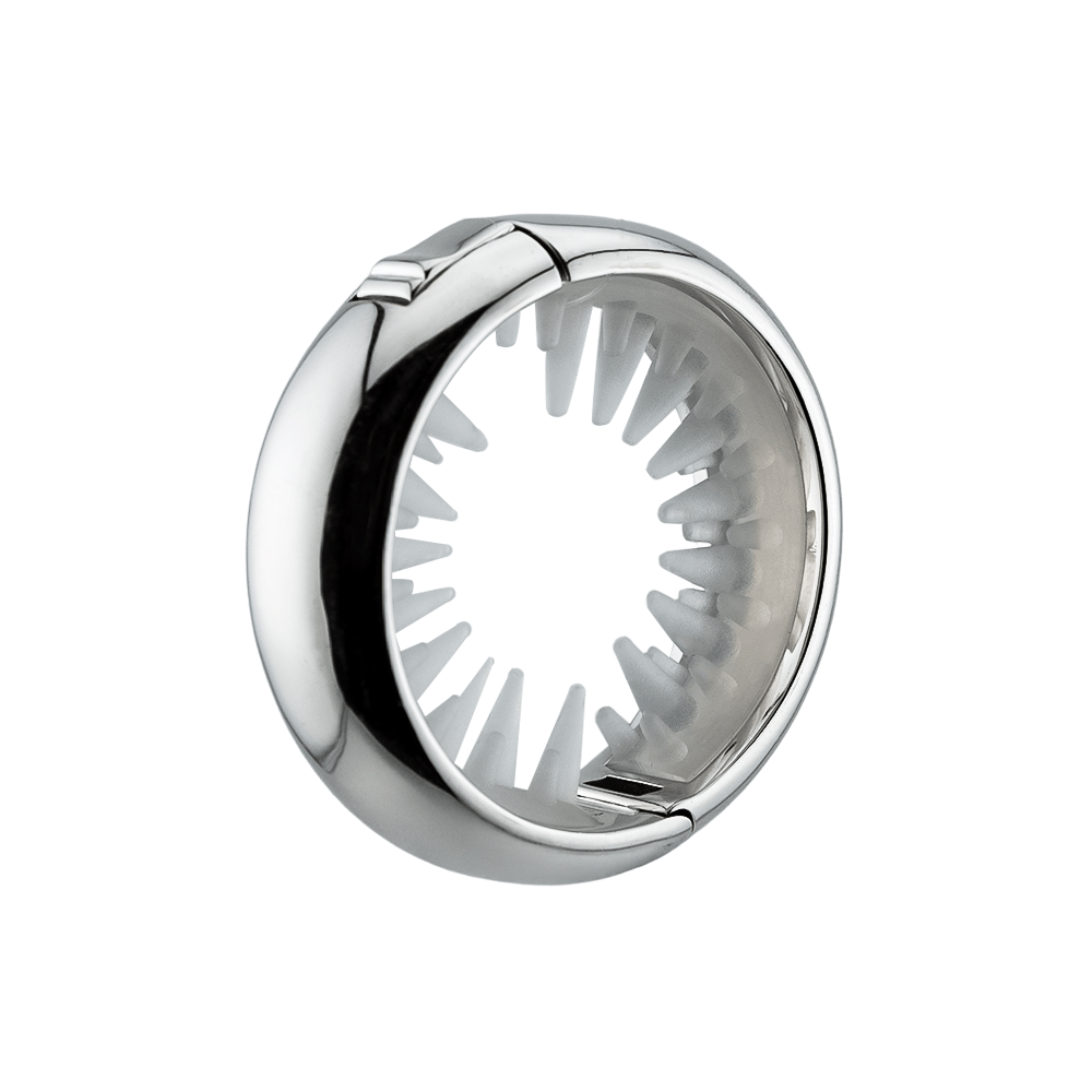 KELA Ponytail Halo Hair Clip Ponytail Holder in shiny platinum metal with a smooth round shape and internal non-slip silicone teeth