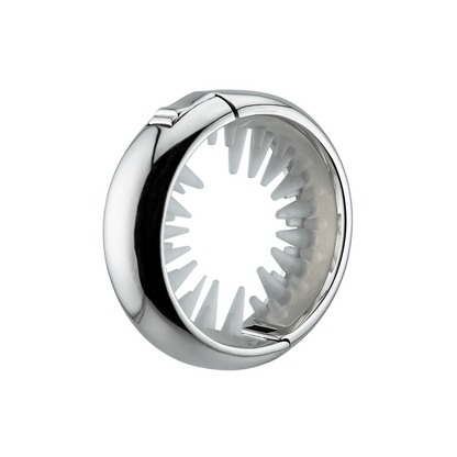 KELA Ponytail Halo Hair Clip Ponytail Holder in shiny platinum metal with a smooth round shape and internal non-slip silicone teeth