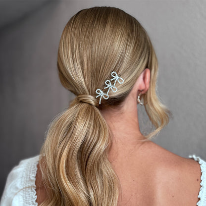 White Pearl Bow Charms
